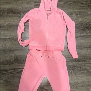 Juicy couture baby pink velour tracksuit